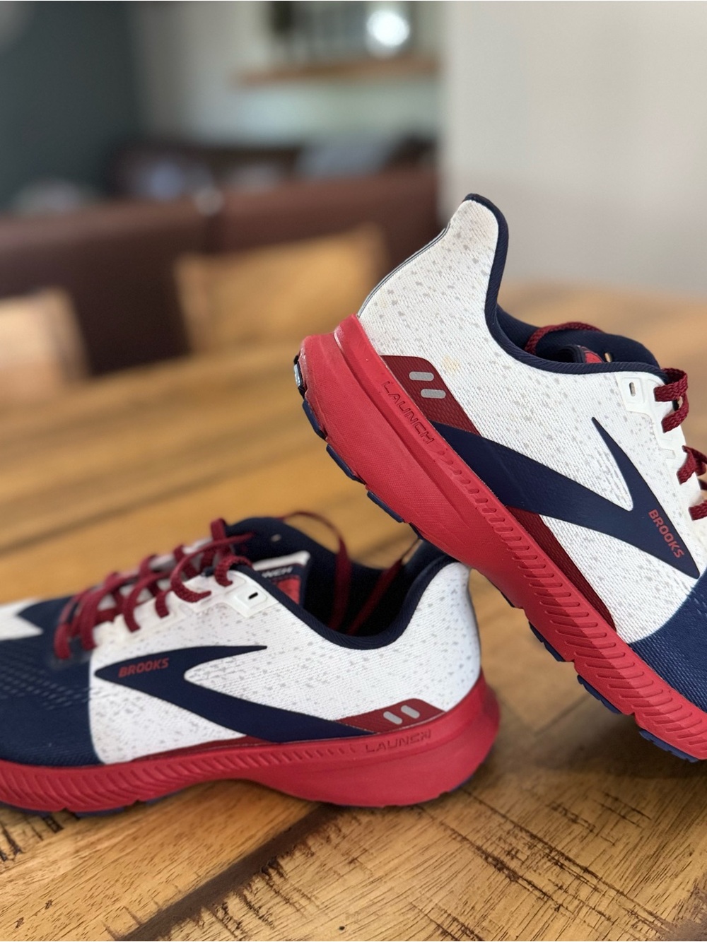 Brooks Running Shoes - White Navy Red Womens size 11.5. Excellent condition!